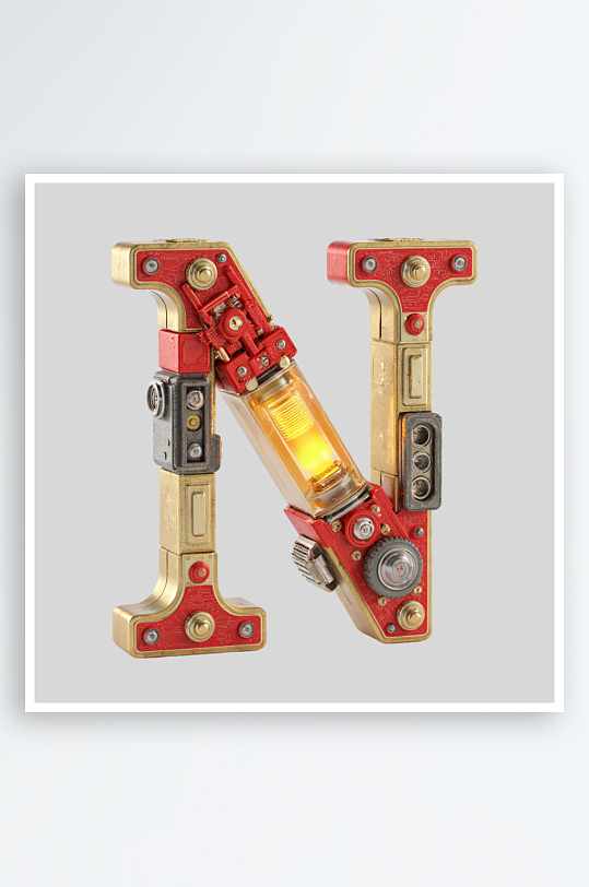 红金机甲风英文字符红金大气