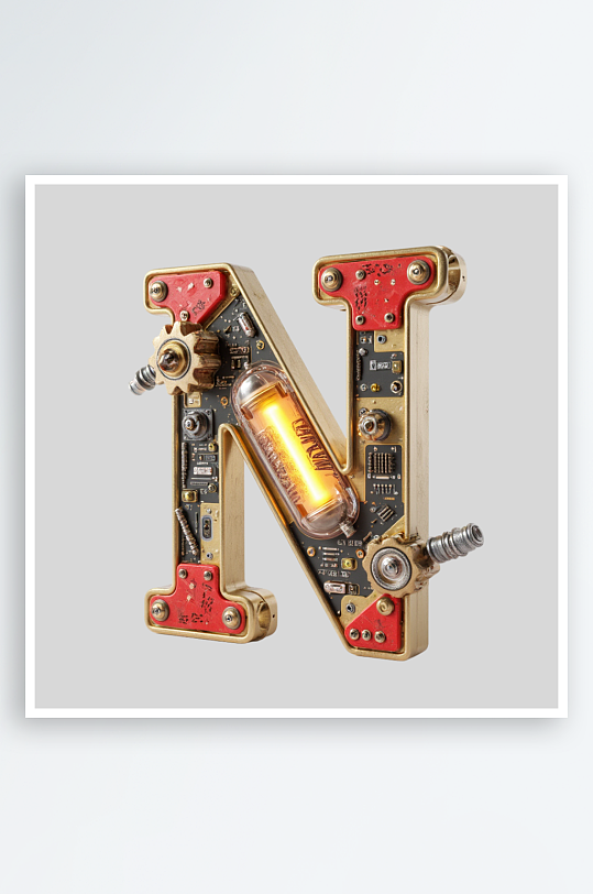 红金机甲风英文字符红金大气