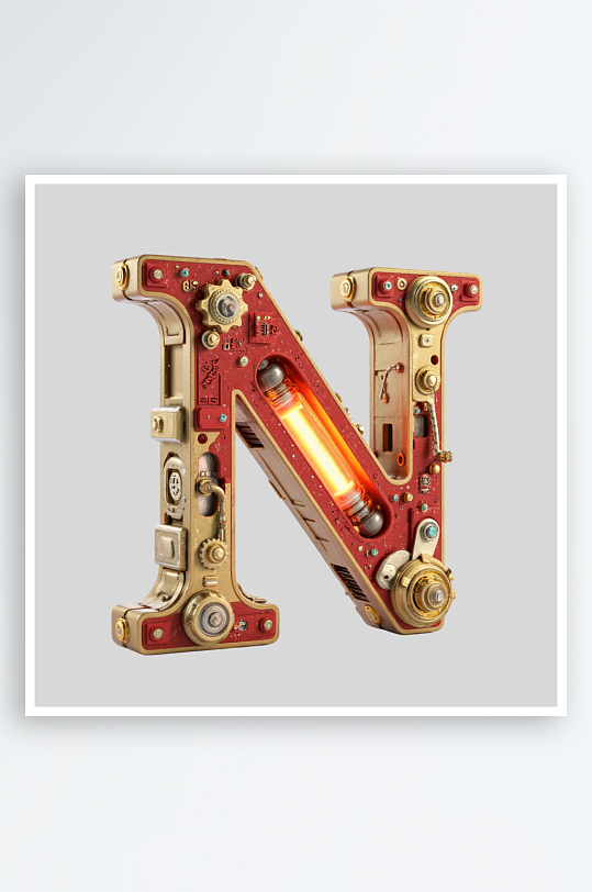 红金机甲风英文字符红金大气