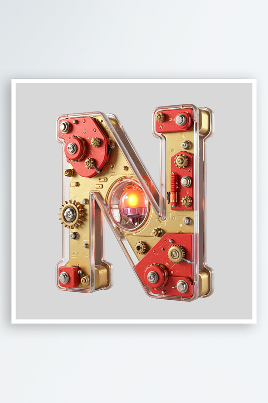 红金机甲风英文字符红金大气