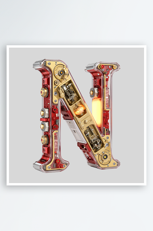 红金机甲风英文字符红金大气