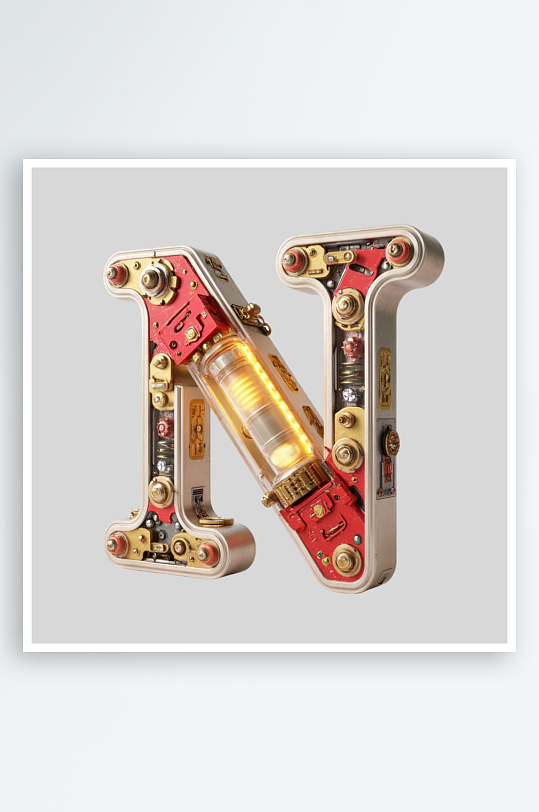 红金机甲风英文字符红金大气