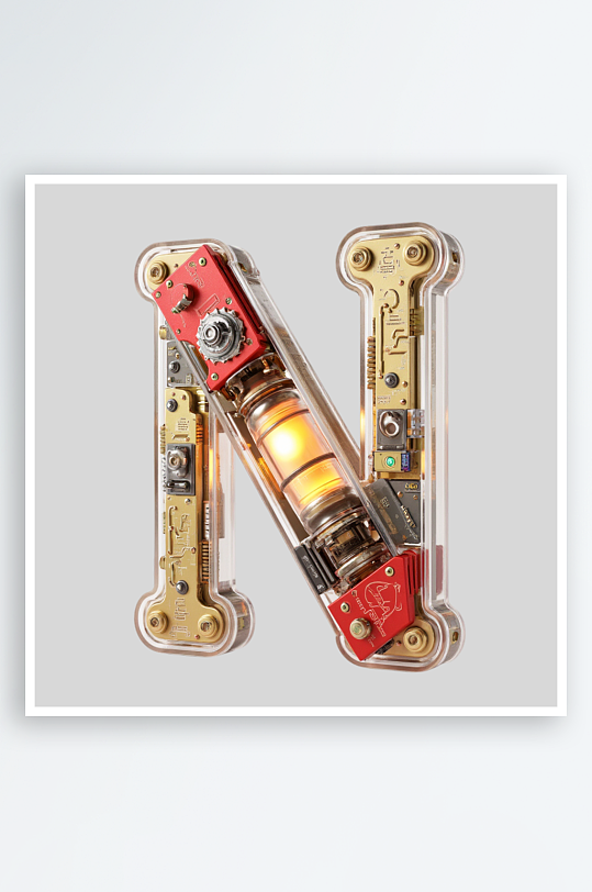 红金机甲风英文字符红金大气