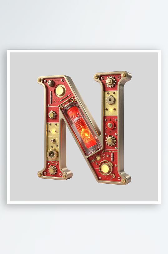 红金机甲风英文字符红金大气