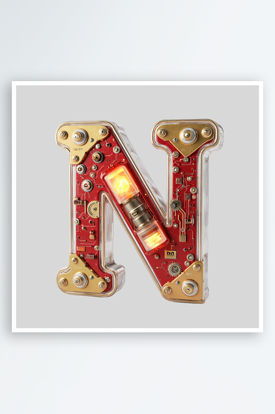 红金机甲风英文字符红金大气