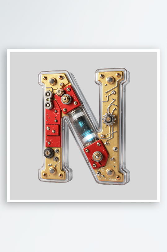 红金机甲风英文字符红金大气