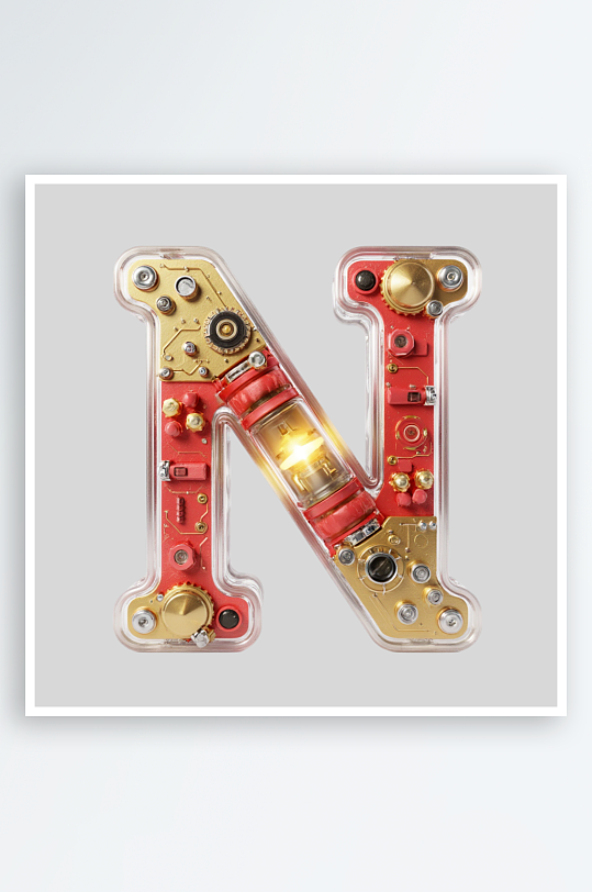 红金机甲风英文字符红金大气