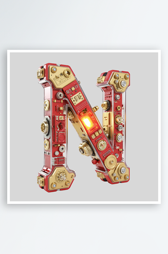 红金机甲风英文字符