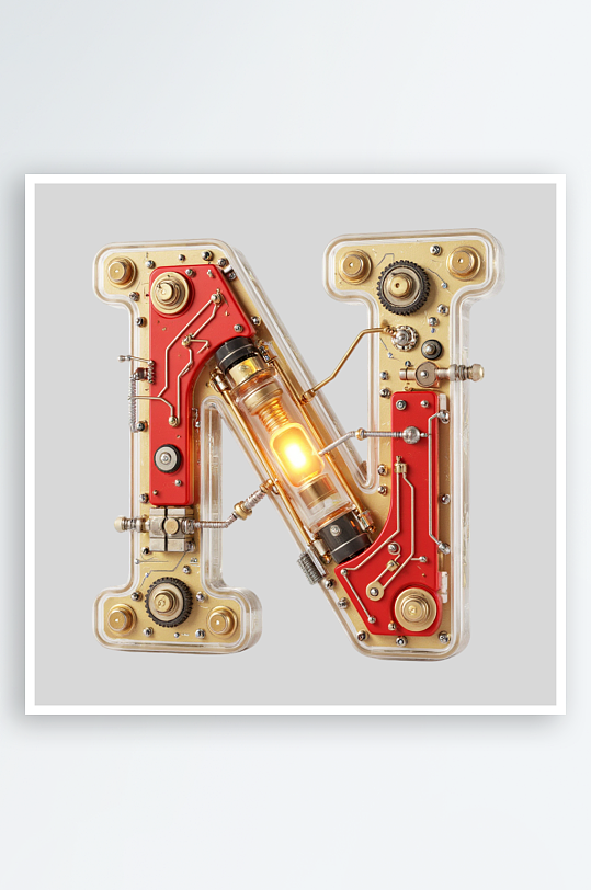 红金机甲风英文字符