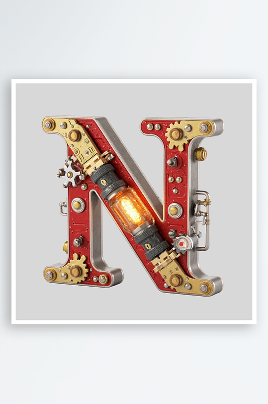 红金机甲风英文字符