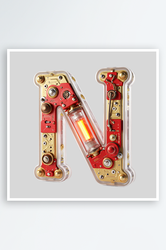 红金机甲风英文字符