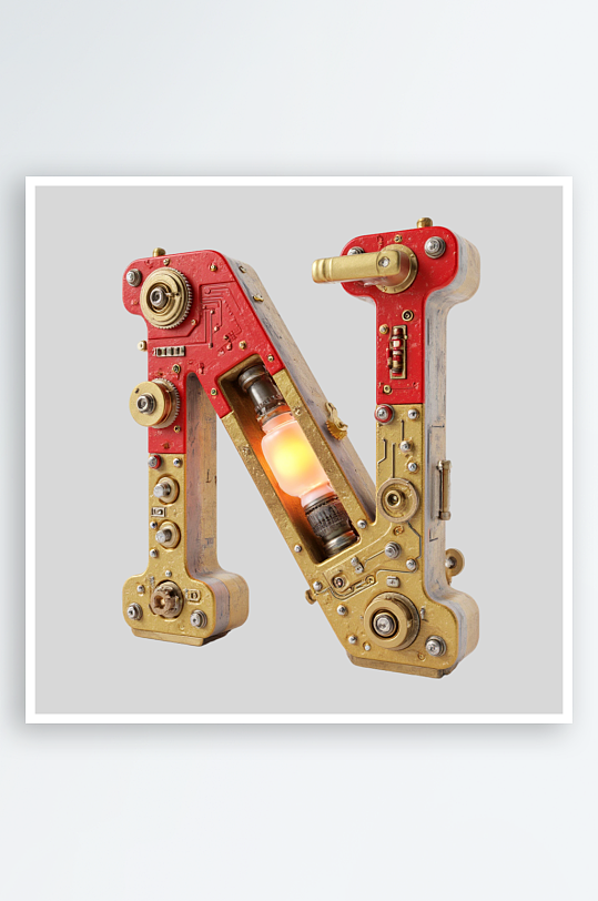 红金机甲风英文字符