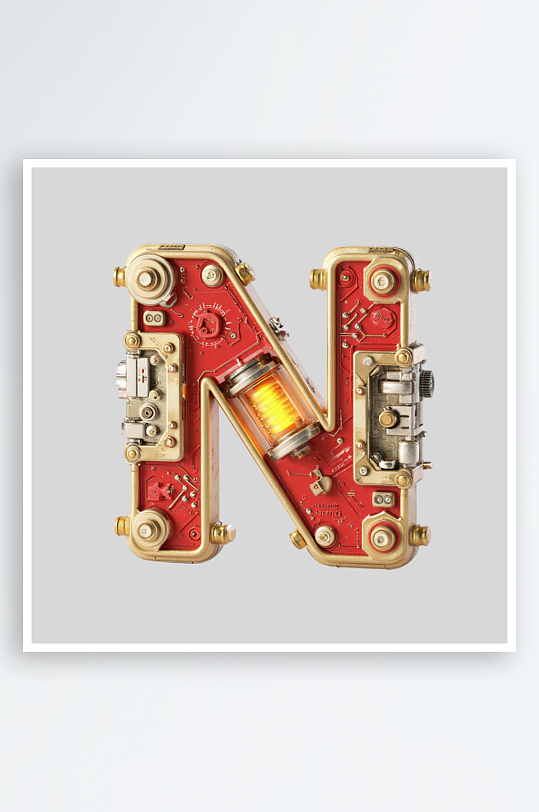 红金机甲风英文字符