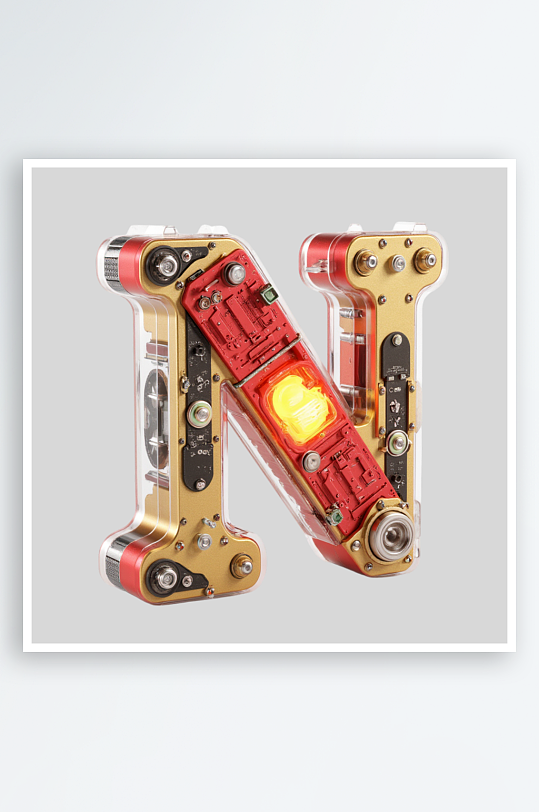 红金机甲风英文字符