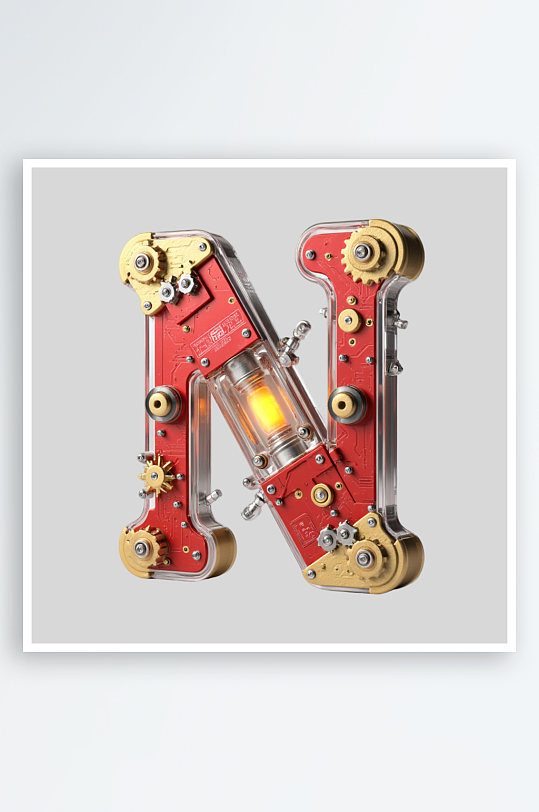 红金机甲风英文字符