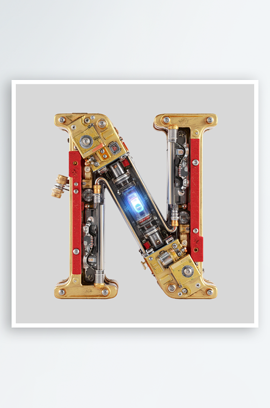 红金机甲风英文字符