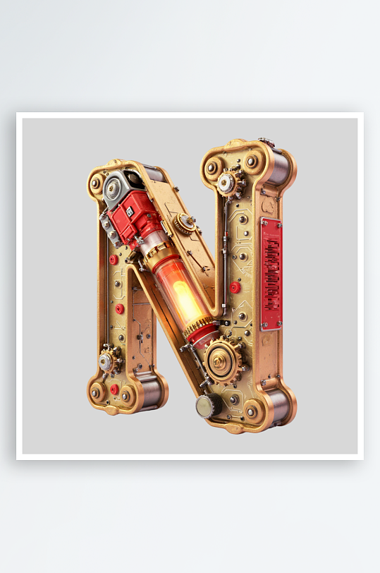 红金机甲风英文字符