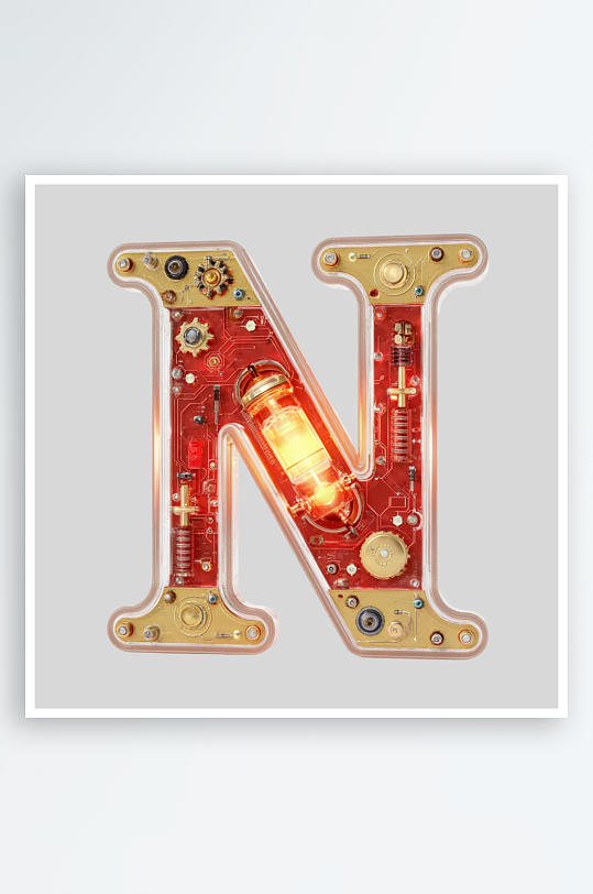 红金机甲风英文字符