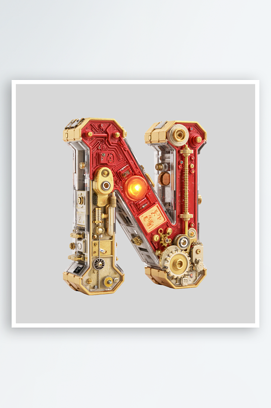 红金机甲风英文字符