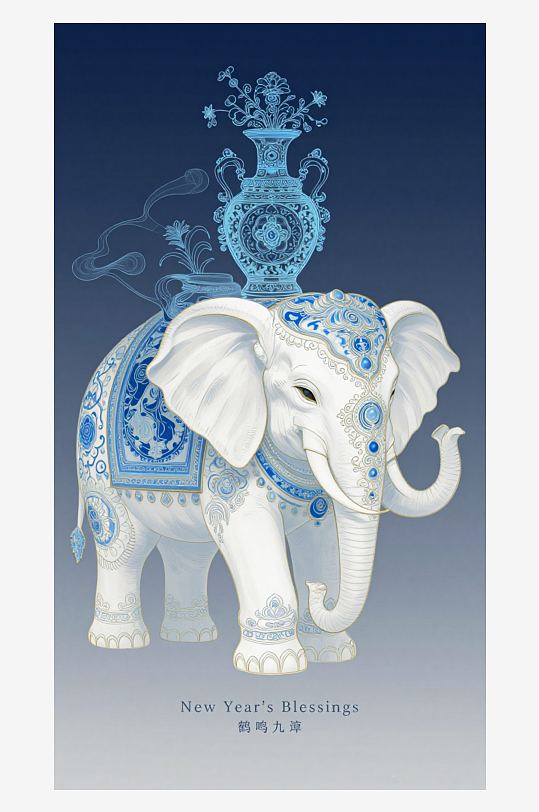 祥瑞国风白象大象敦煌背景敦煌飞天-众图网