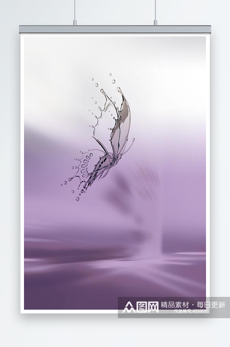 梦幻紫色蝴蝶背景素材