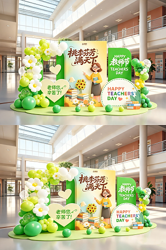教师节活动氛围布置美陈