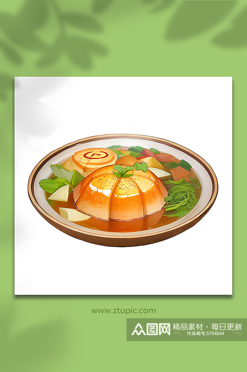 橙色小吃菜肴系列177素材