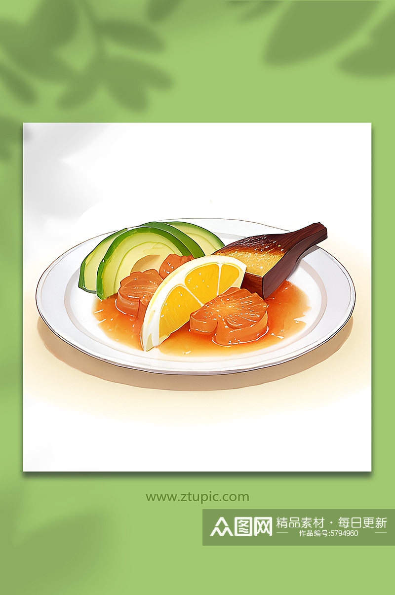 橙色小吃菜肴系列230素材