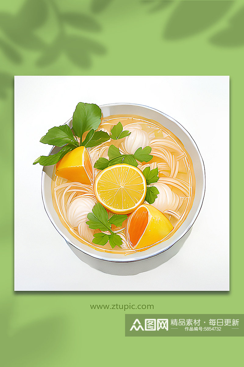 橘子美食素食元素素材