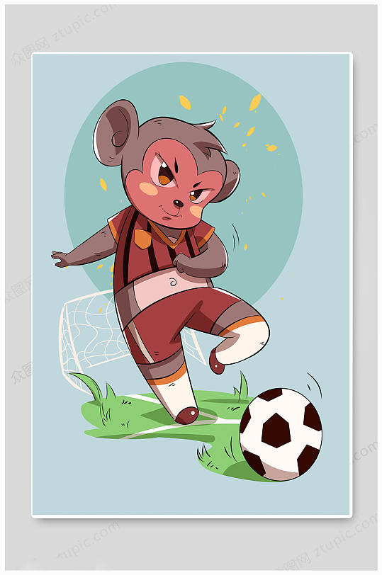 猴十二生肖拟人海报-众图网