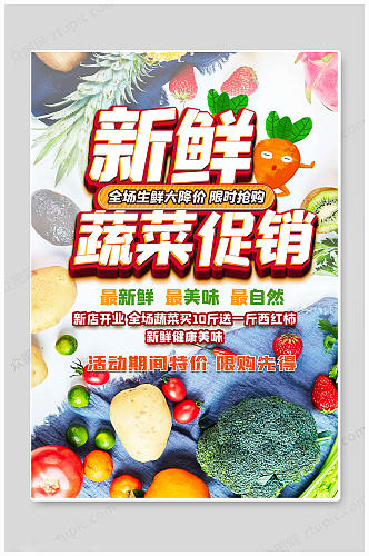蔬菜促销生鲜配送海报