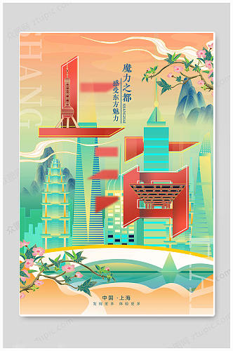 华丽大气中国城市旅游海报