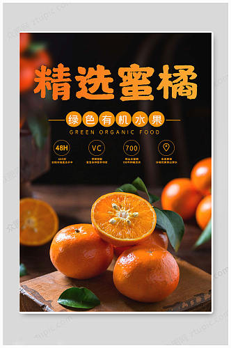 美食新鲜水果橘子上市海报