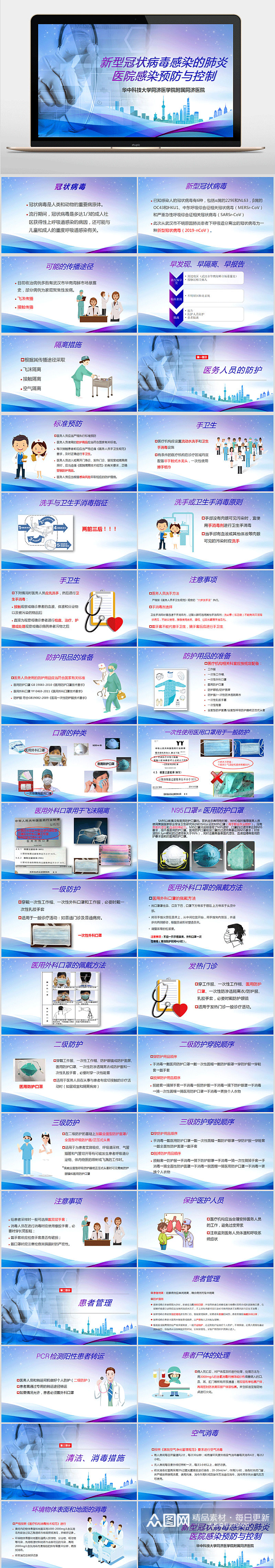 新冠疫情防控公益宣传PPT模板素材