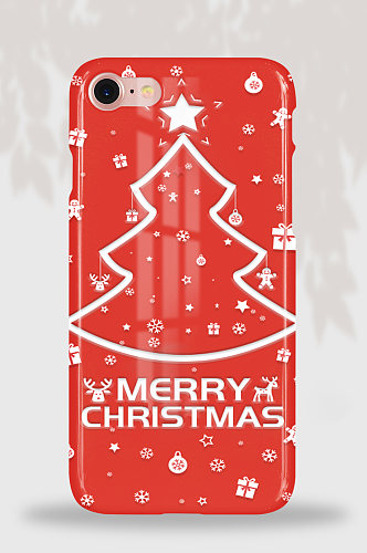 22红色创意圣诞节主题手机壳