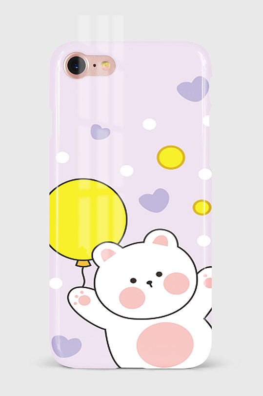 39原创手绘卡通白熊少女手机壳