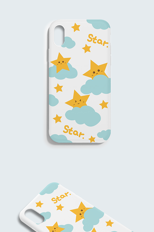 71手绘卡通可爱星星云朵小清新手机壳-众图网