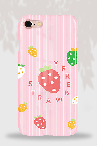 97原创日系草莓粉色手机壳