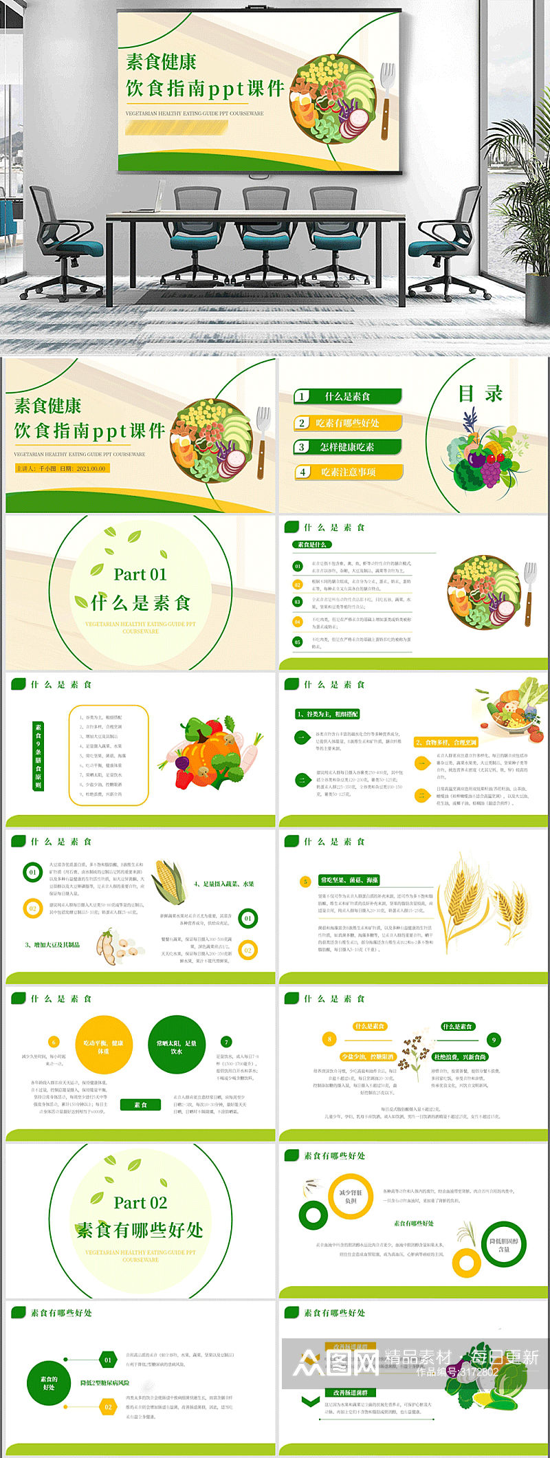 素食健康饮食指南PPT课件培训素材