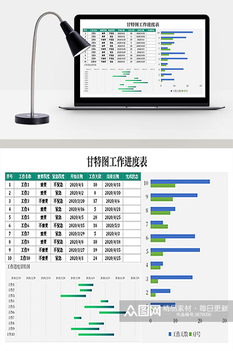 甘特图工作进度表素材