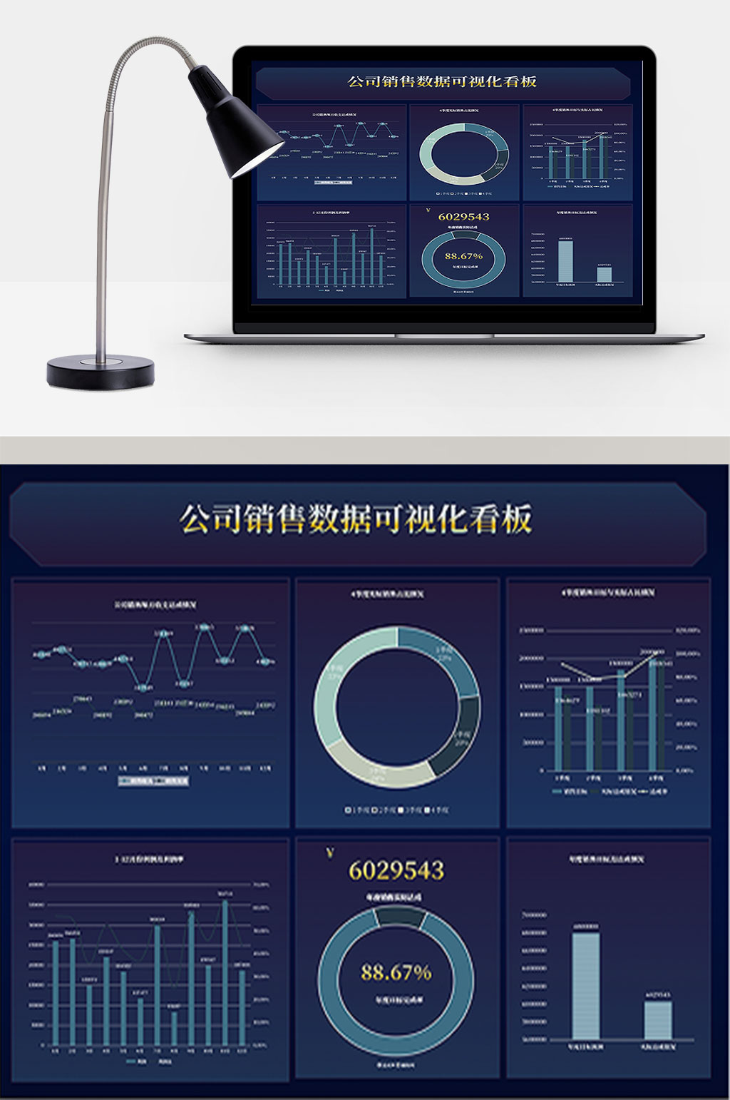 公司销售数据可视化看板素材