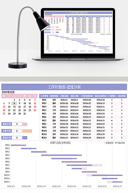 工作计划进度分析表-众图网
