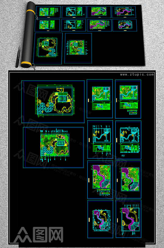 cad花园庭院景观绿化组图t3