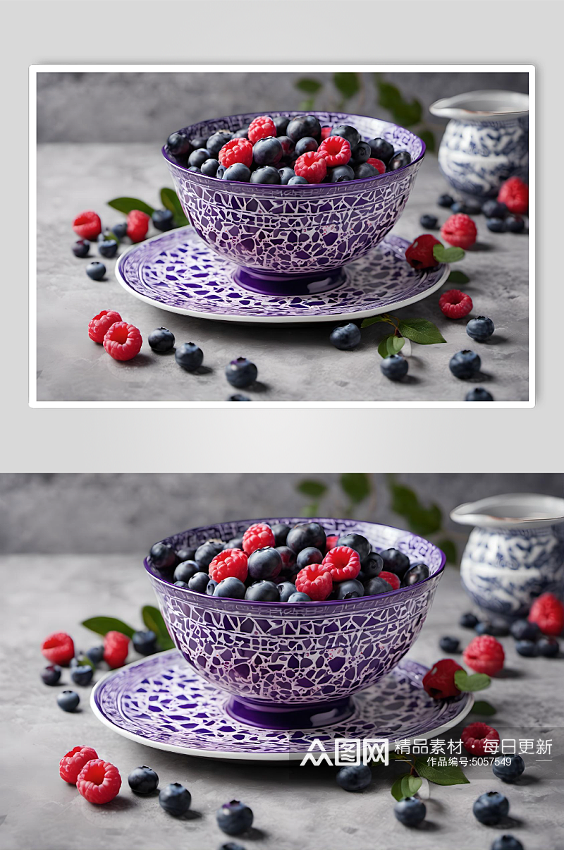 数字艺术蓝莓树莓美食图片素材
