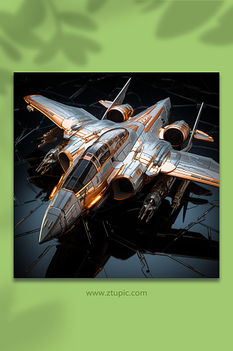 数字艺术透明飞机模型