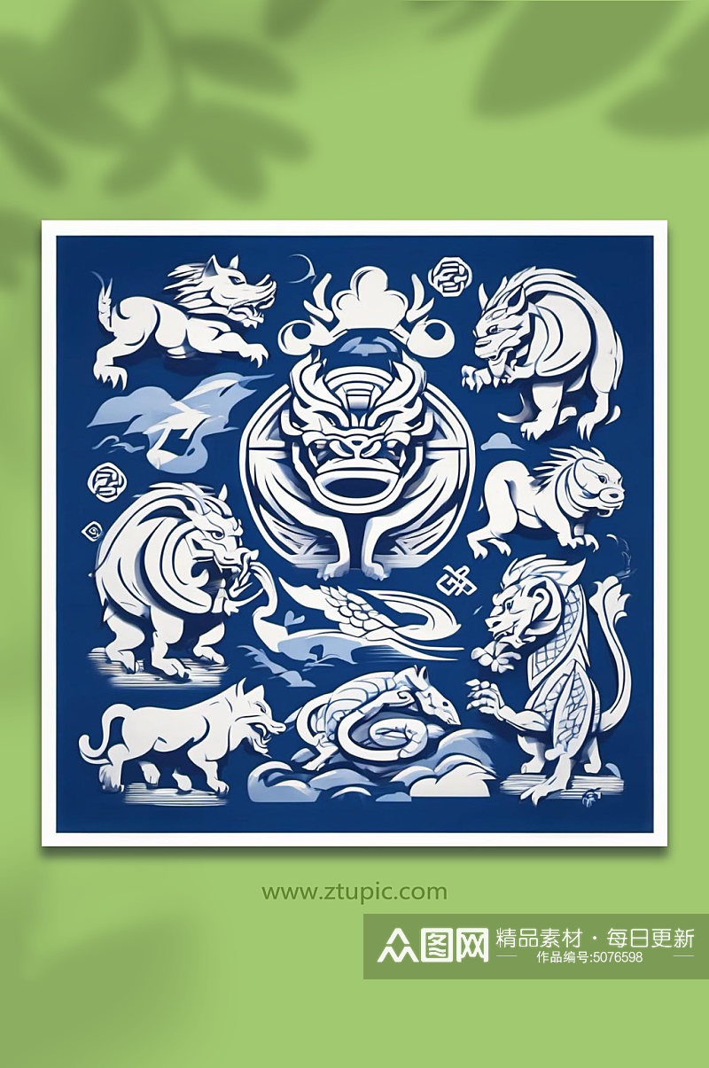 数字艺术传统中国风版画素材