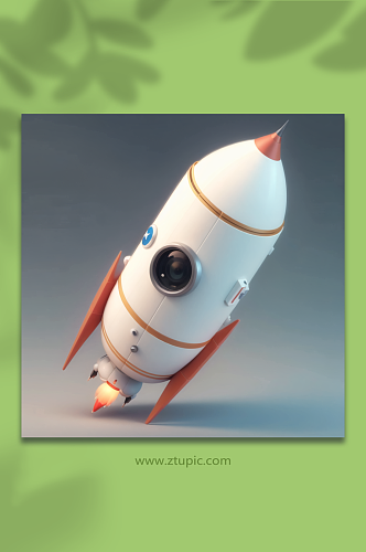 数字艺术火箭C4D模型