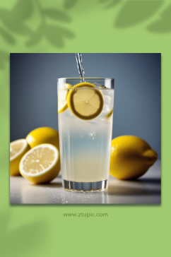 数字艺术冷饮柠檬水摄影图