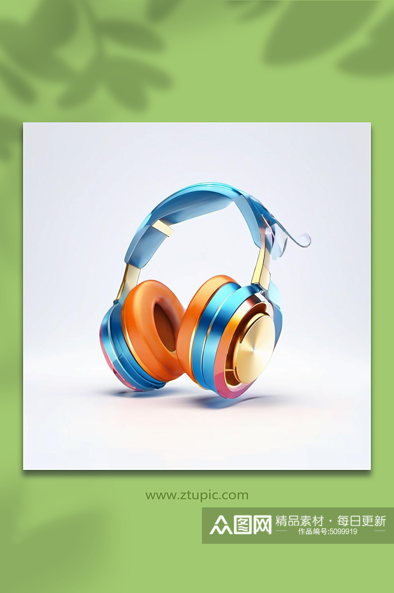 数字艺术C4D炫彩耳机模型素材