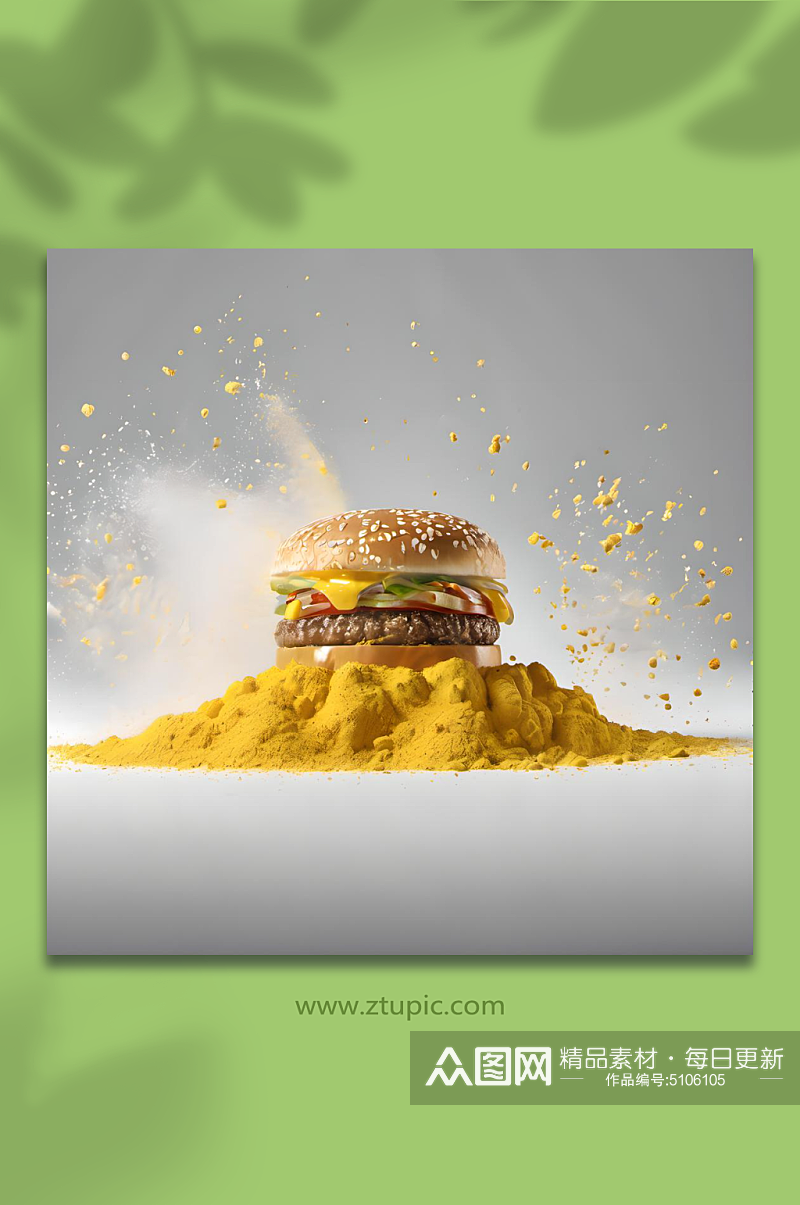 数字艺术食物巨无霸汉堡创意摄影图素材